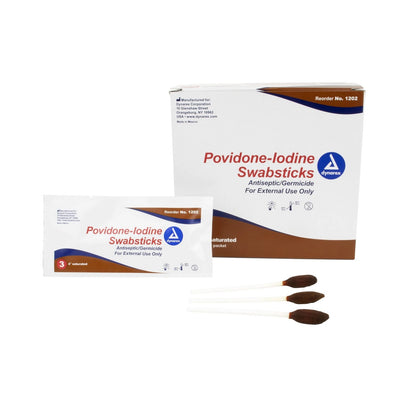 1 Count Povidone Iodine Swabsticks for Medical Use (Pack of 75)