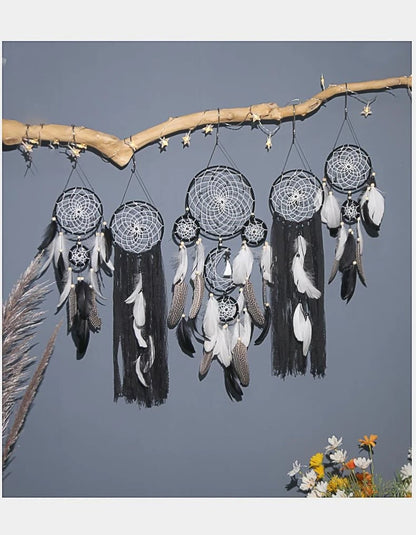Set of 5 Boho Large Moon Dream Catcher Wall Hanging