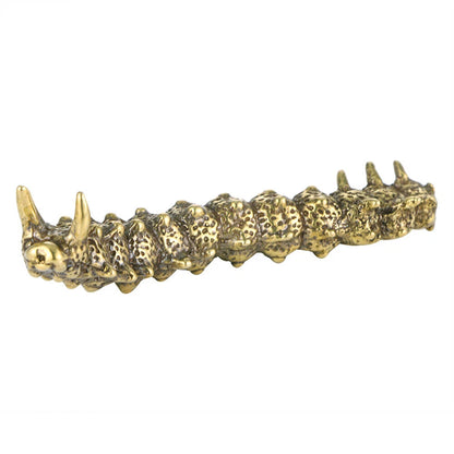 Small Solid Brass Caterpillar Figurine Statue Home Ornament