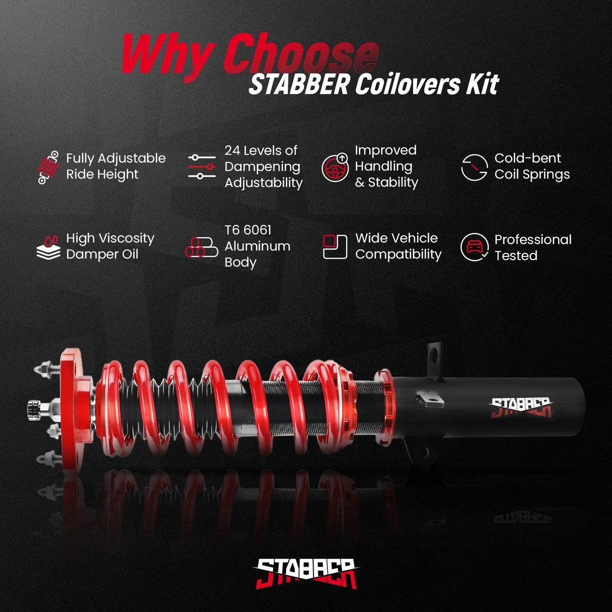 Stabber 24 Level Damper Coilovers Suspension Kit for Toyota Corolla AE101 (1993–1997)