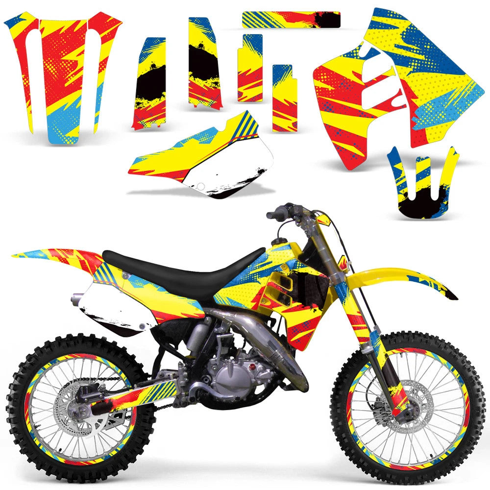 Graphic Stickers +#PLT/RIM Decals for Suzuki RM125 (1992) & RM250 (1989–1992)