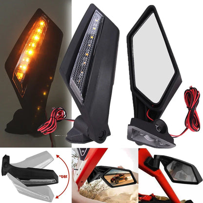 LED Turn Signal Side Mirrors for Can Am Maverick X3/X3 Max (2017–2024)