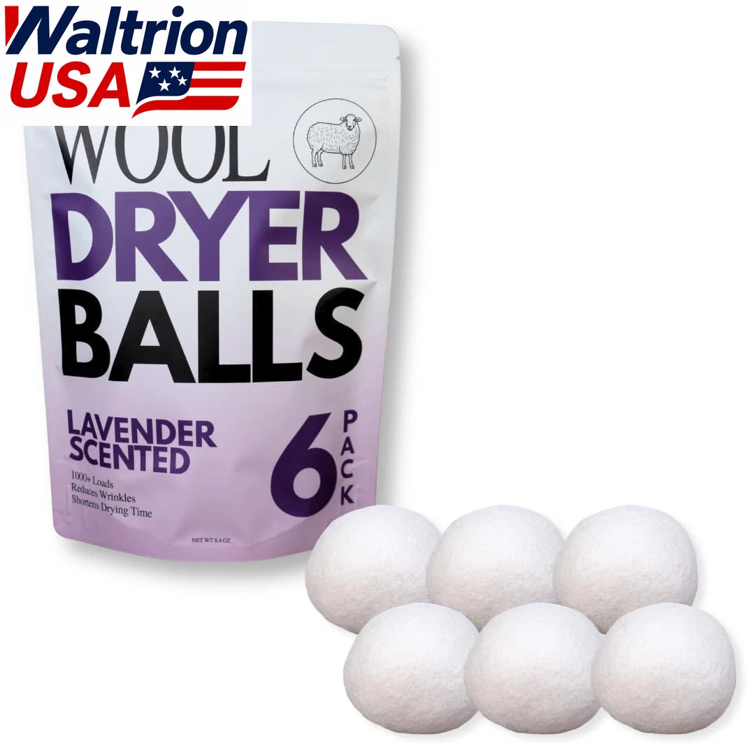 6 XL Lavender Scented Wool Dryer Balls Fabric Softener