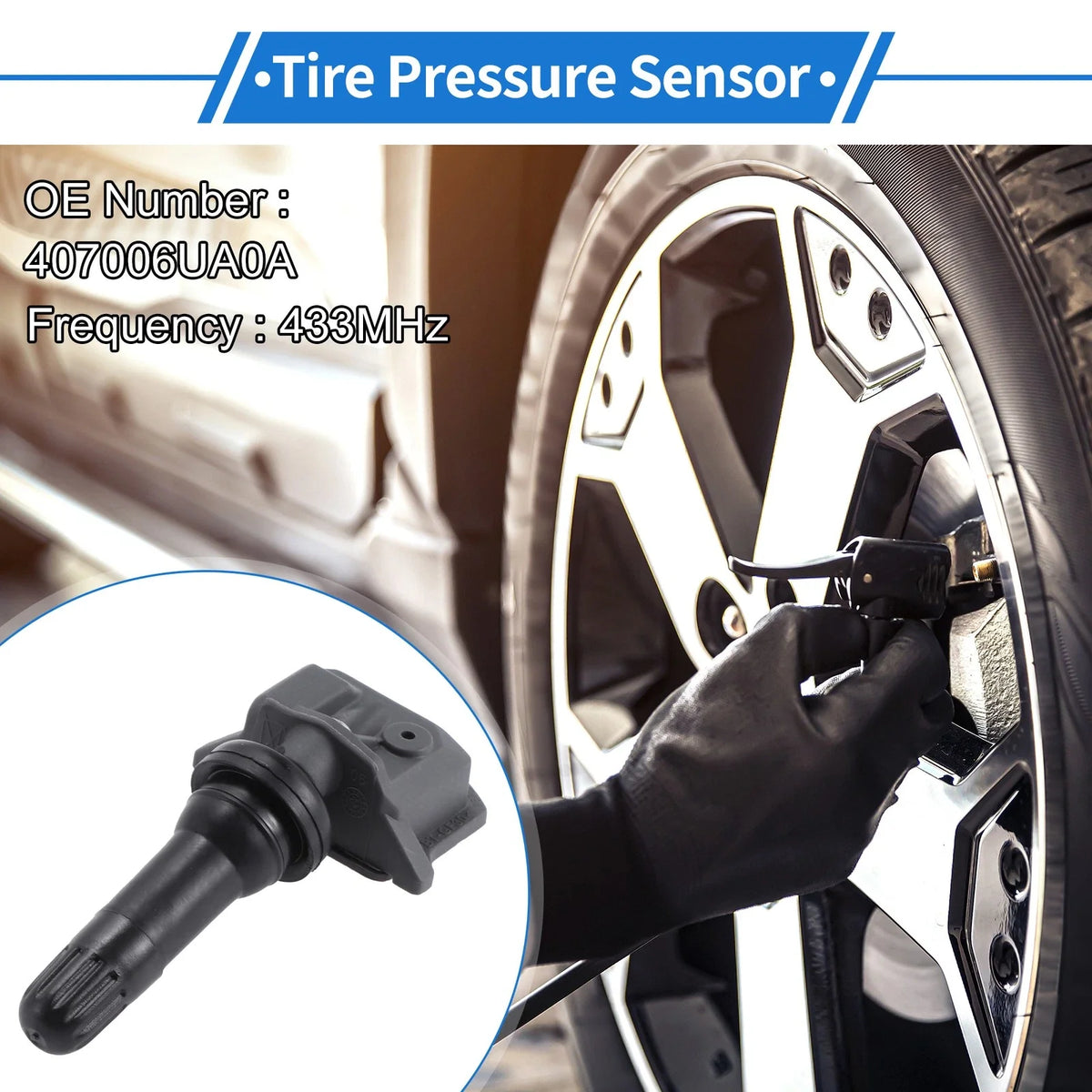 Tire Pressure Sensor for Nissan Altima (2019–2024) 433MHz No.407006UA0A