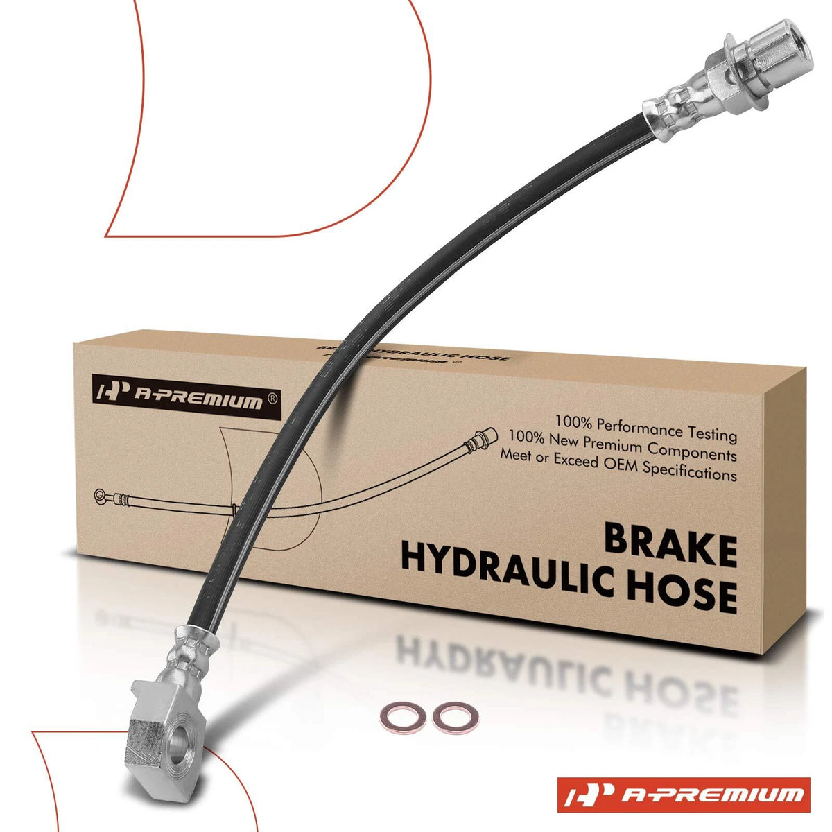 Rear Left Brake Hydraulic Hose for Ford Taurus, Mercury Sable (1991–1995) F1DZ2A442A, 2203604