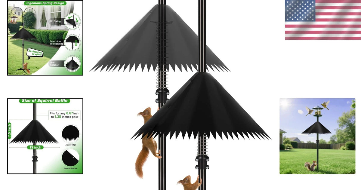 2 Pack Squirrel Baffle for Bird Feeder Pole (19 Inch)