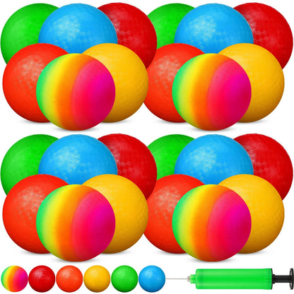 12 Pack Playground Balls 8.5" for Kickball (Mixed Color)