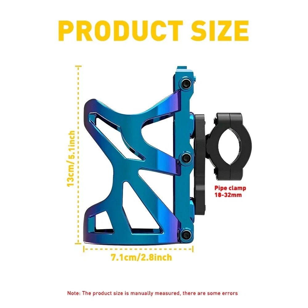 Drink Holder for Motorcycle (Handlebar Cage, Durable, Blue)