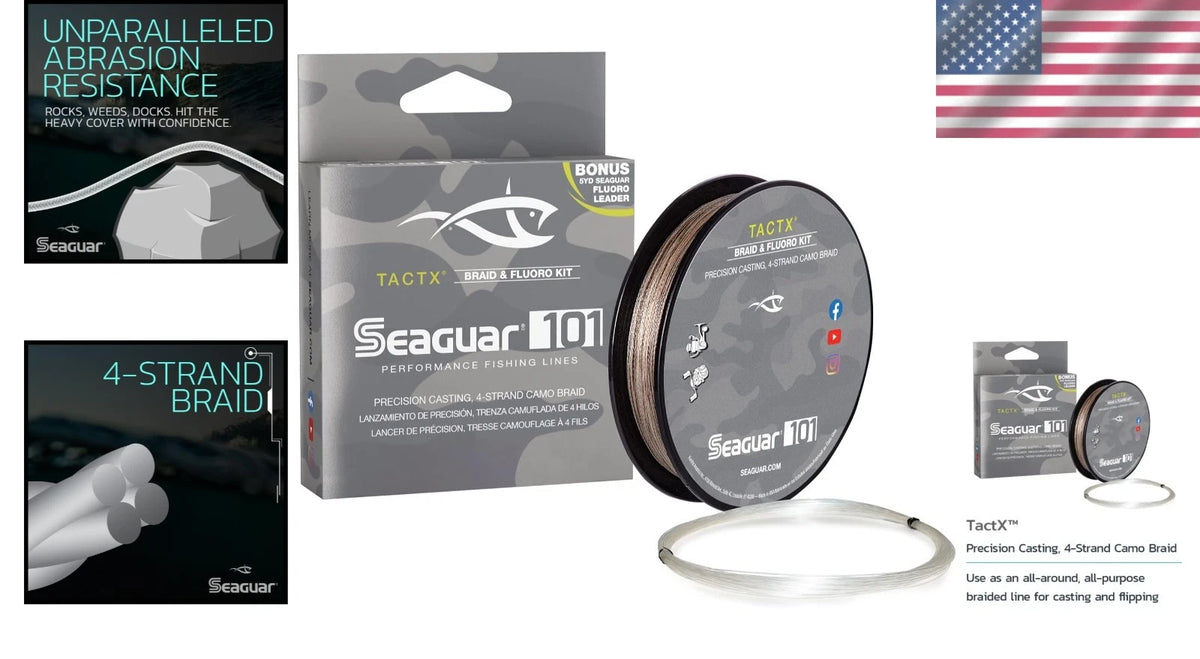 20lb Braided Fishing Line & Fluoro Kit for TactX Camo (150yds)