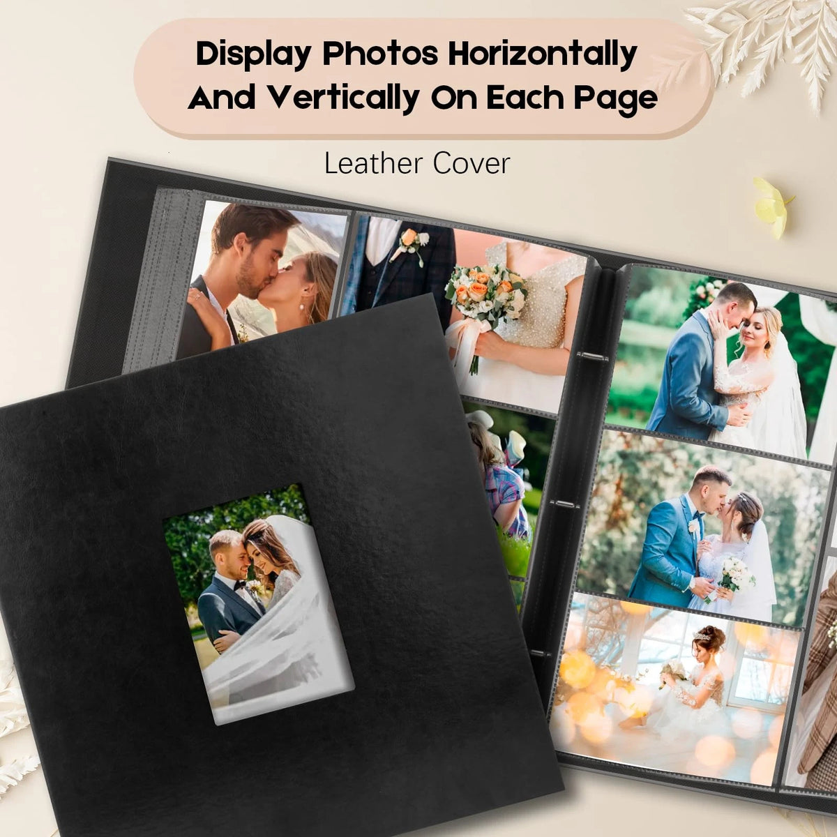 1000 Pocket Photo Album for 4x6 Photos (Extra Large, Leather Cover, Black)