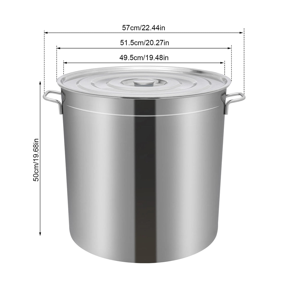 50L Stainless Steel Stock Pot for Kitchen Cooking