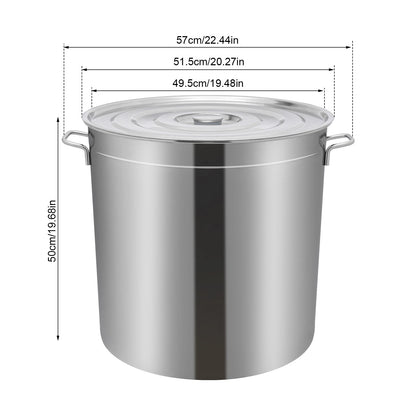 50L Stainless Steel Stock Pot for Kitchen Cooking