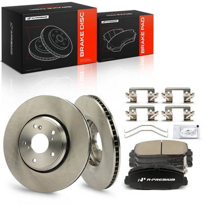 Set of 4 Front Disc Brake Rotors & Ceramic Pads for Honda Civic (2017–2020) 32040094F, JBR1730XPR, PF8840X