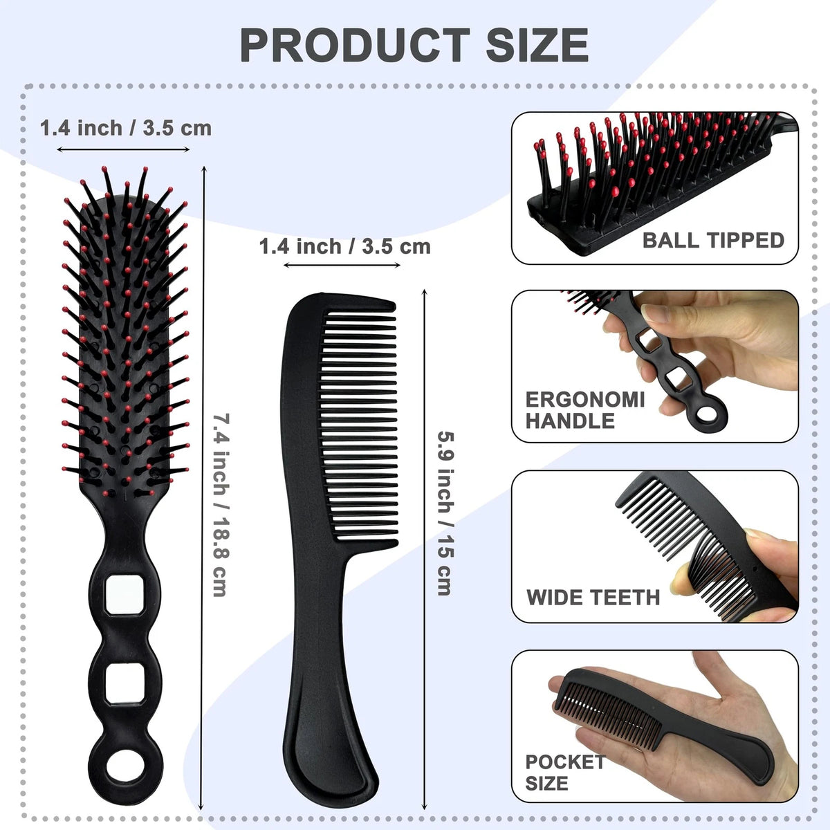 100 Pcs Hair Brush and Comb Set for Homeless
