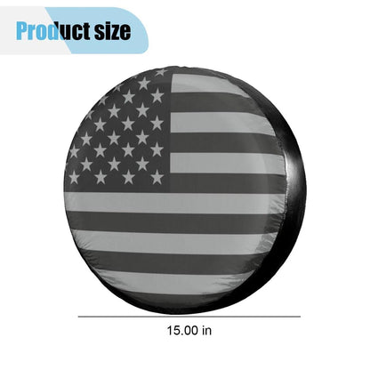 15 Inch Spare Tire Cover for RV Trailer - Dustproof Leather, Black