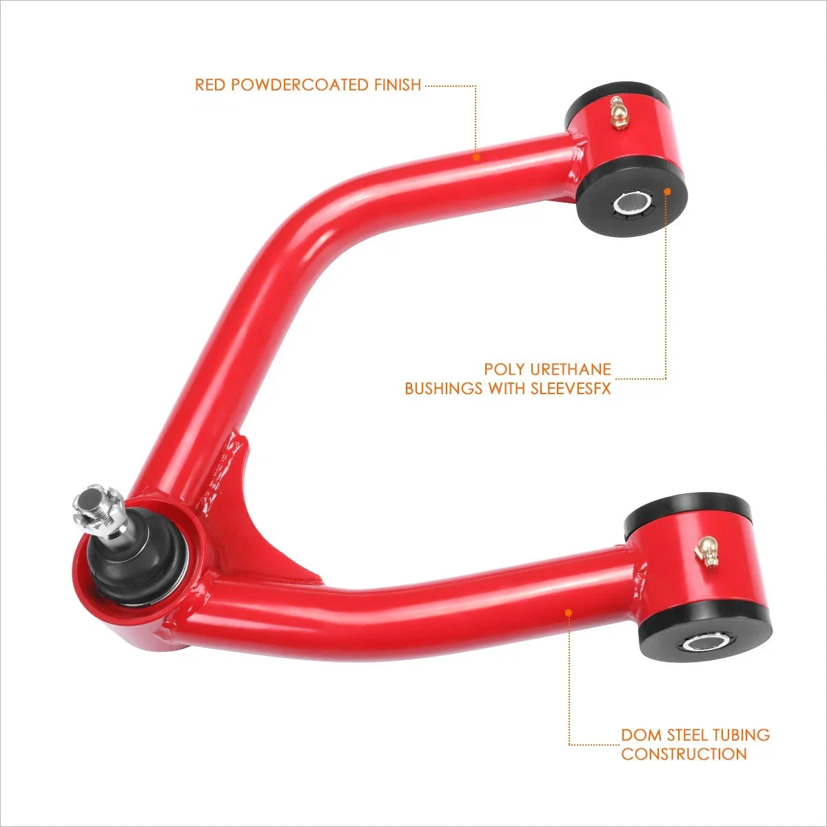 Set of 2 J2 Red 2-4" Lift Front Upper Control Arms for Toyota Sequoia Tundra (2007–2022)