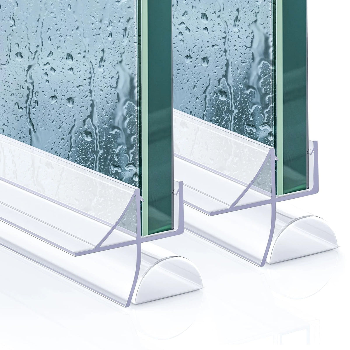 2 Sets of Pushglossy Shower Door Bottom Seal 3/8" x 39.37" Classic Style