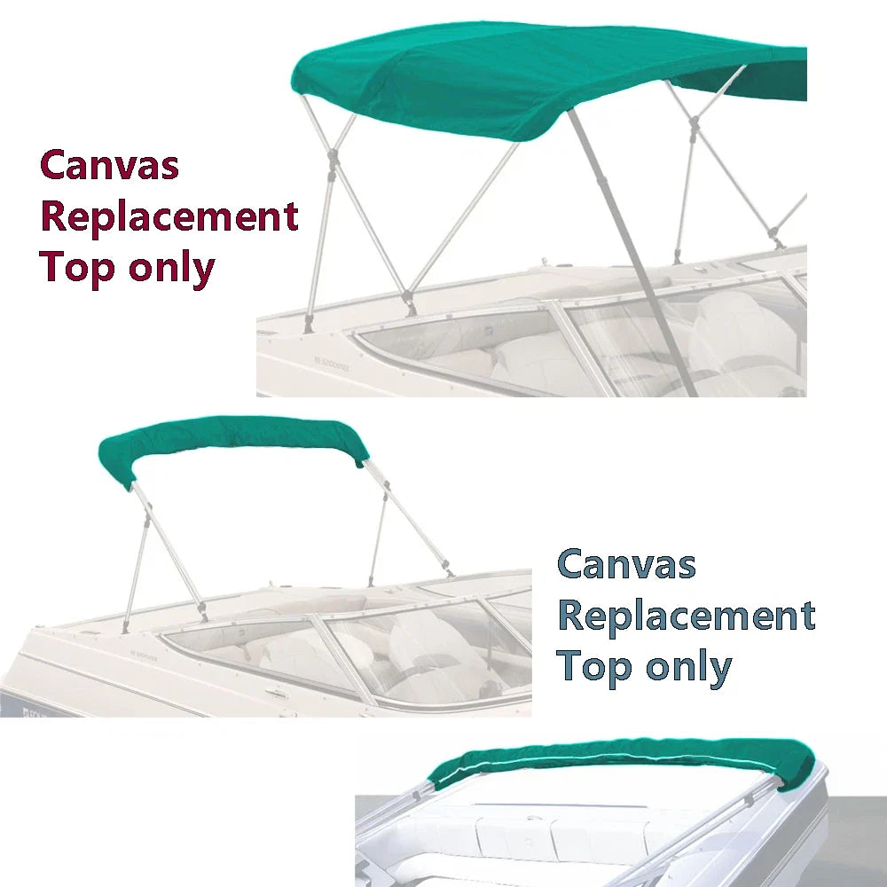 Bimini Top Boat Cover for 3 Bow (72"L x 46"H x 54"-60"W) Teal Canvas