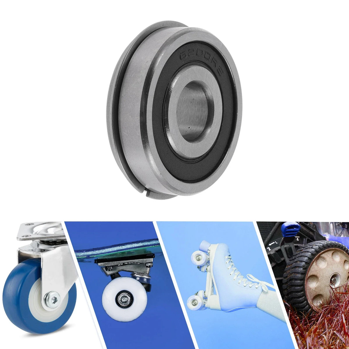 1Pc 6200NR2RS Deep Groove Ball Bearing for Scooter Skateboard (N/A)