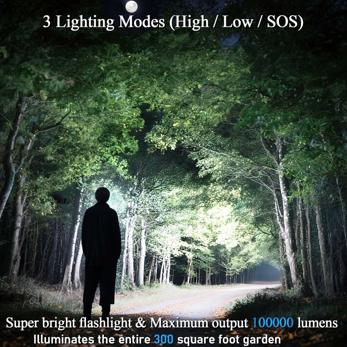Rechargeable Flashlight for Automotive Use (100000 LM Super Bright)