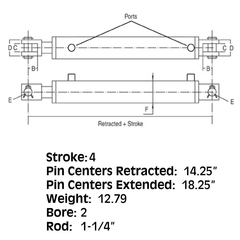 Double Acting Cylinder for Hercules Models (HCW-2004, HYI40-0650)