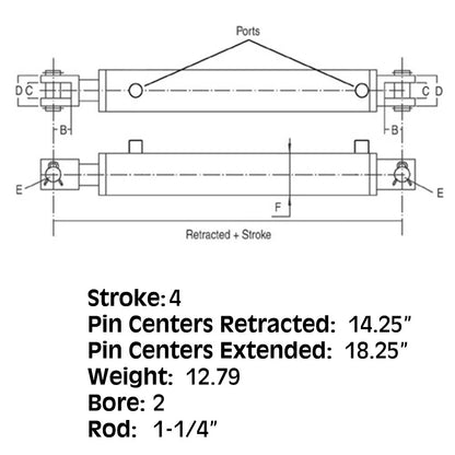 Double Acting Cylinder for Hercules Models (HCW-2004, HYI40-0650)