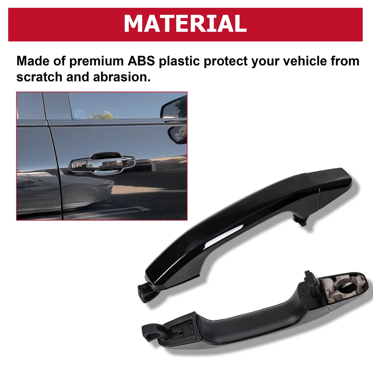 Set of 4 Door Handles for Silverado Sierra (2014–2019) Gloss Black Painted
