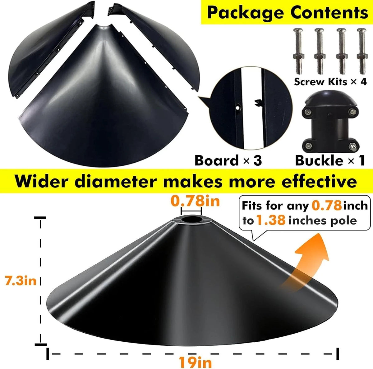 19-Inch Weatherproof Squirrel Baffle for Bird Feeders and Houses