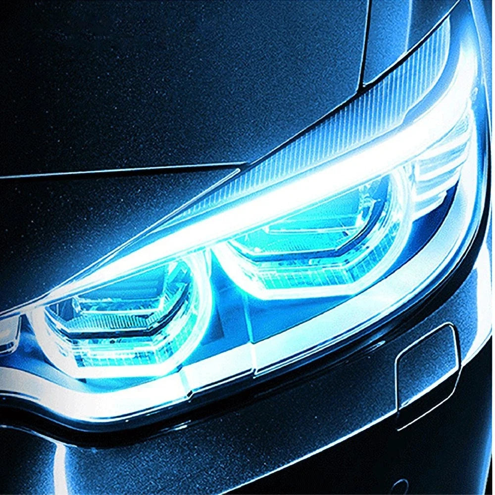 2X Flexible 60cm LED Headlight Slim Sequential Turn Signal Light for Car