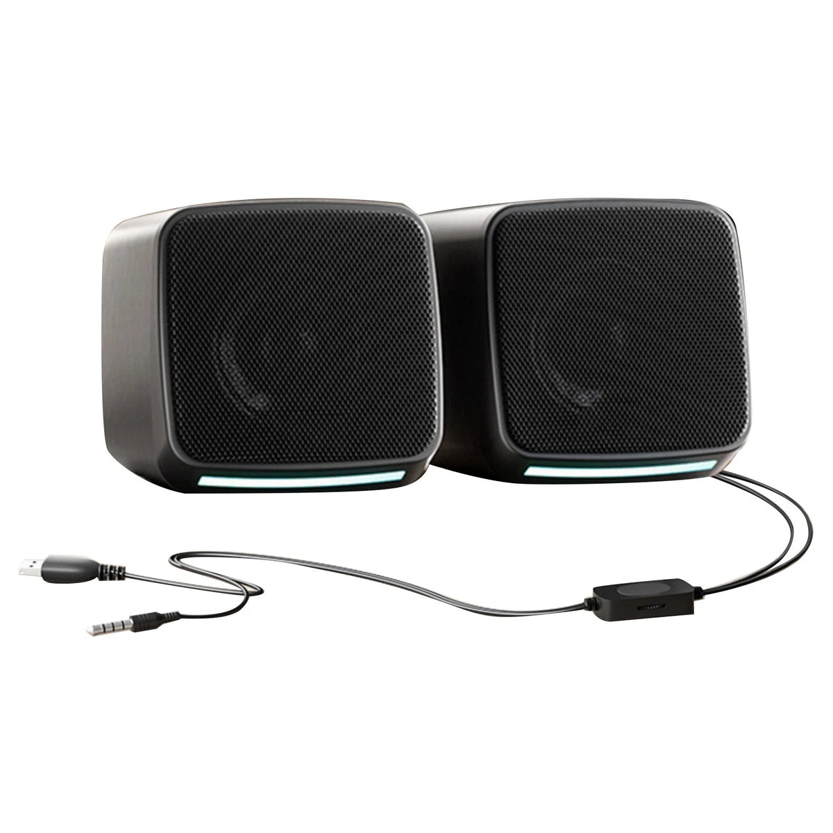1 Pair Durable Small Desktop Speakers for Computer (No Part Numbers)