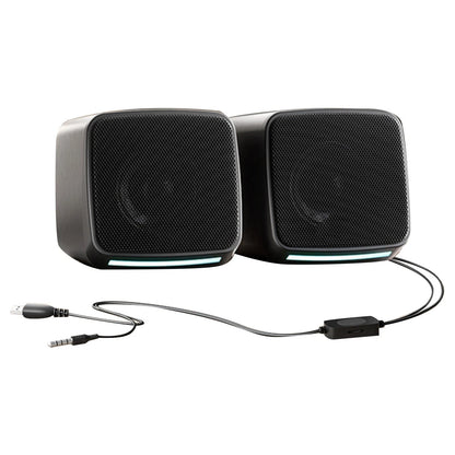 1 Pair Durable Small Desktop Speakers for Computer (No Part Numbers)