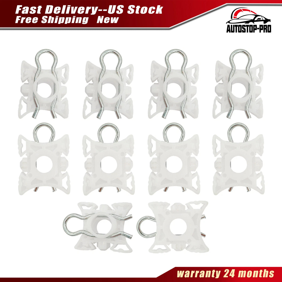 10x Window Regulator Sliding Pivot Clips for BMW E32 E34 E36 E92 E93 (1982–2013) - 51321938884, 51 32 1 938 884