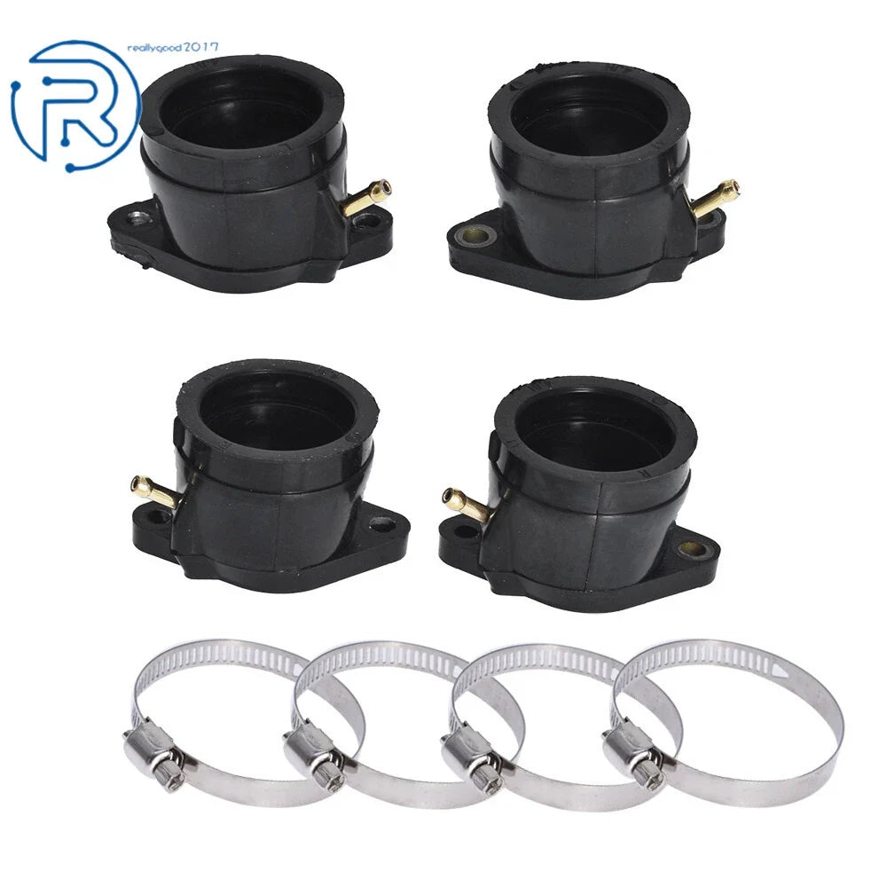 Set of 4 Rubber Carburetor Intake Manifold Boots for Yamaha YZF600R (1995–2007)