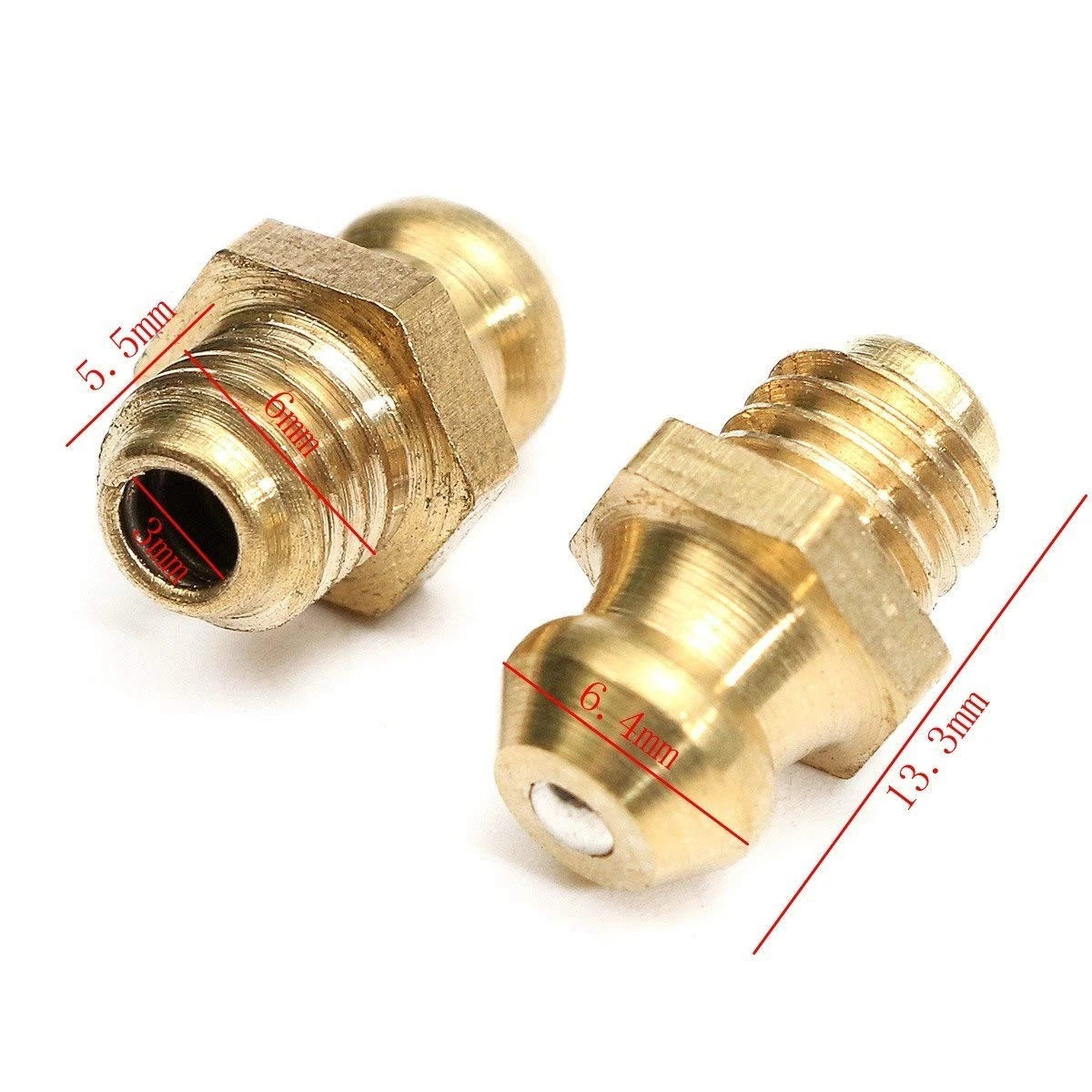 25 Pcs Set 1/4-28 SAE-LT Copper Taper Thread Grease Fittings