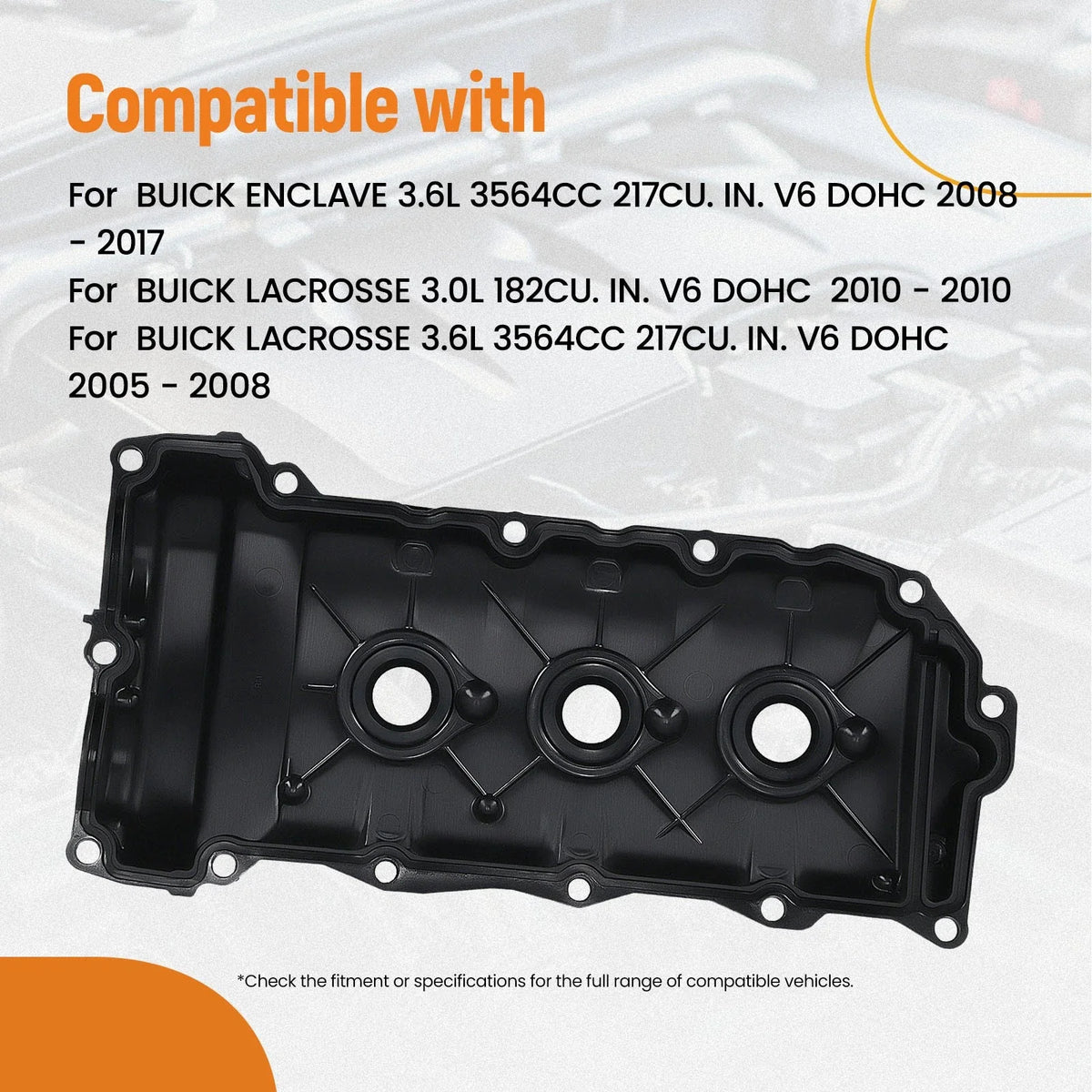 Valve Cover for Chevrolet Traverse 3.6L V6 (2009–2017) 12641260, 12601741
