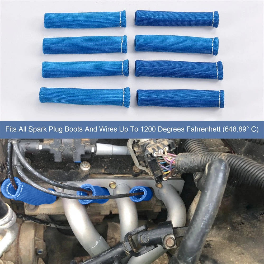 8pcs Spark Plug Wire Heat Shield Protector Sleeve for SBC BBC (BER12090)