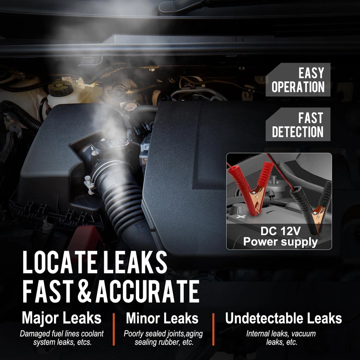 Smoke Machine Leak Tester 12V with Adapters Kit for Automotive Diagnostics