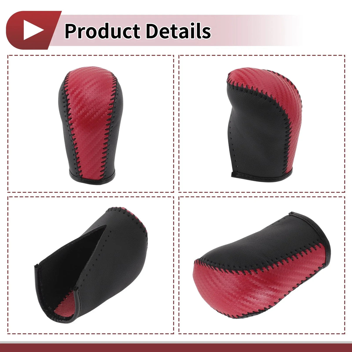 1 Pc Gear Shift Knob Cover for Subaru Forester (2006–2012) Red Faux Leather