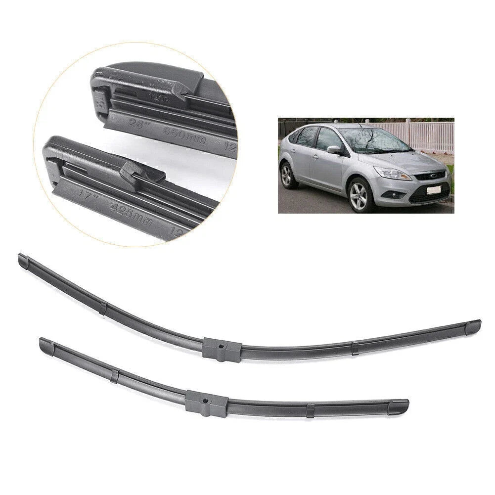 2PC Bracketless Front Window Wiper Blades for Ford Focus MK2 (2004–2011)