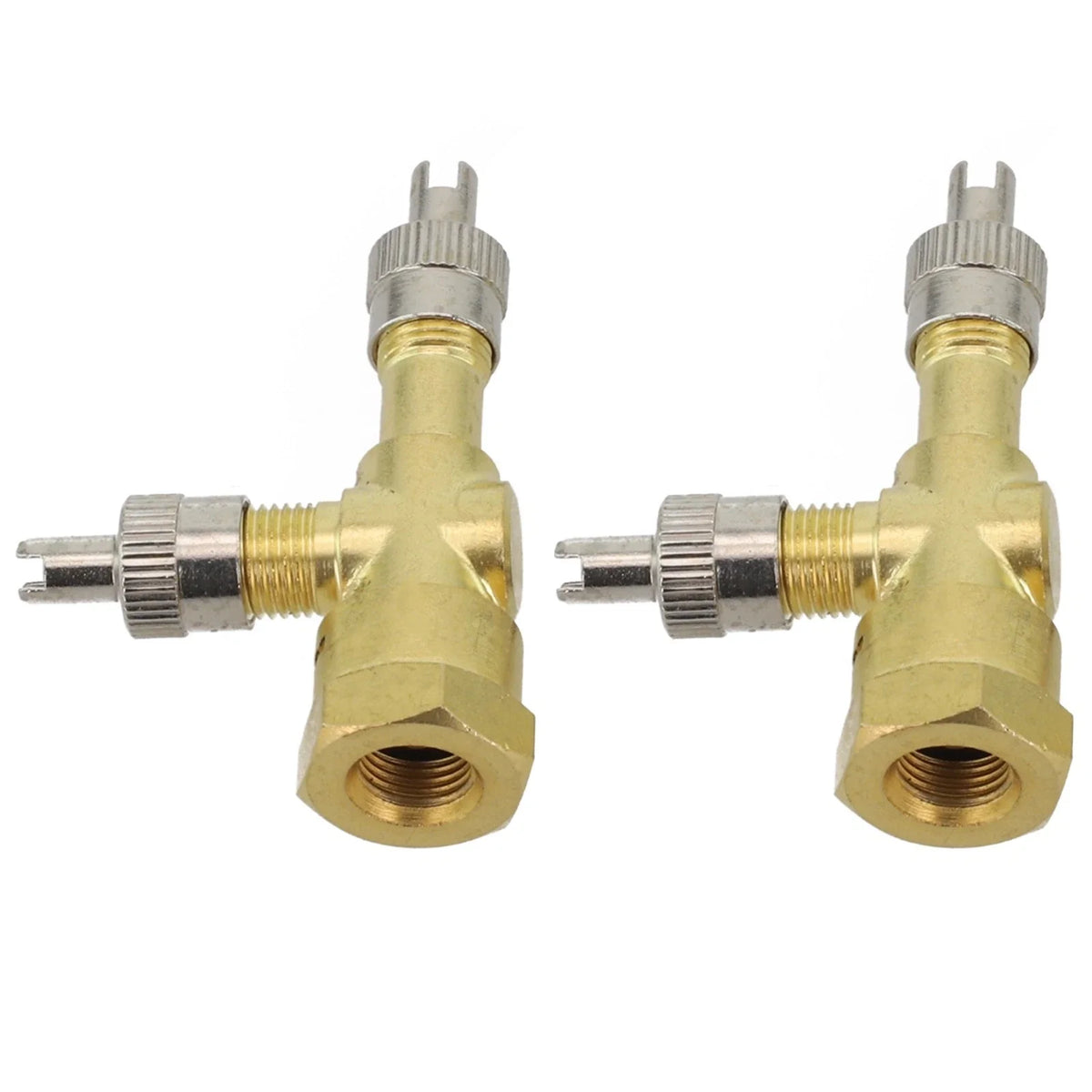 TPMS Valve Tee Adapter for Motorcycles and Cars (Pack of 2)