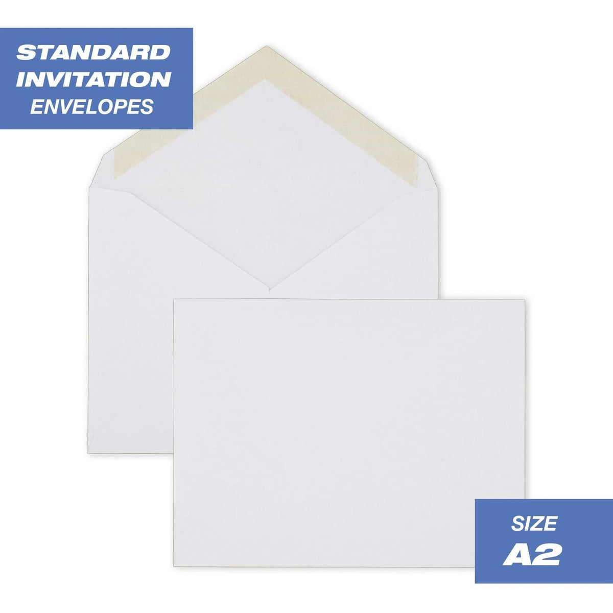 A2 Invitation Envelopes Set of 50, 4-3/8" x 5-3/4", Gummed Closure, White Woven