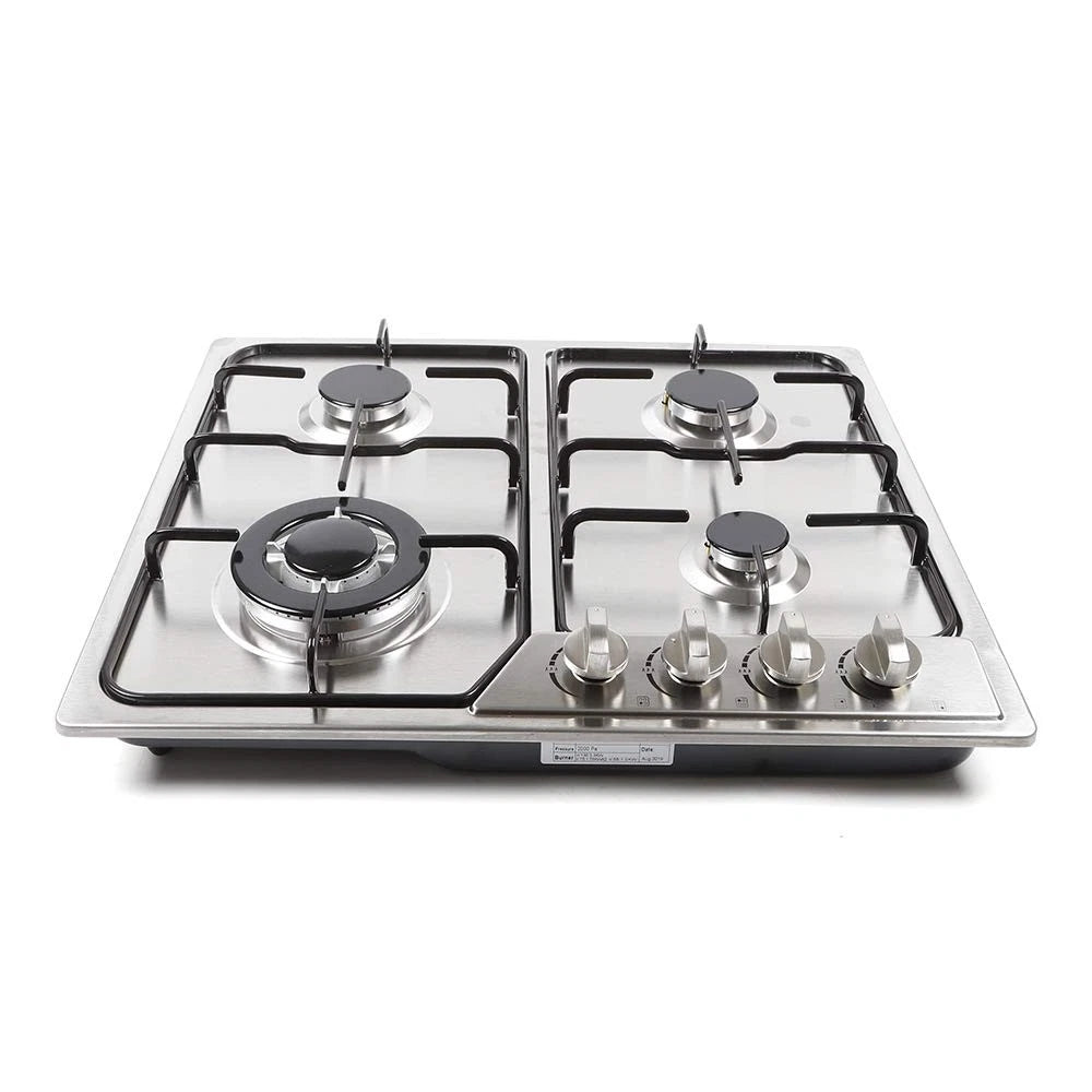 4-Burner Stainless Steel Gas Cooktop for Built-in Installation