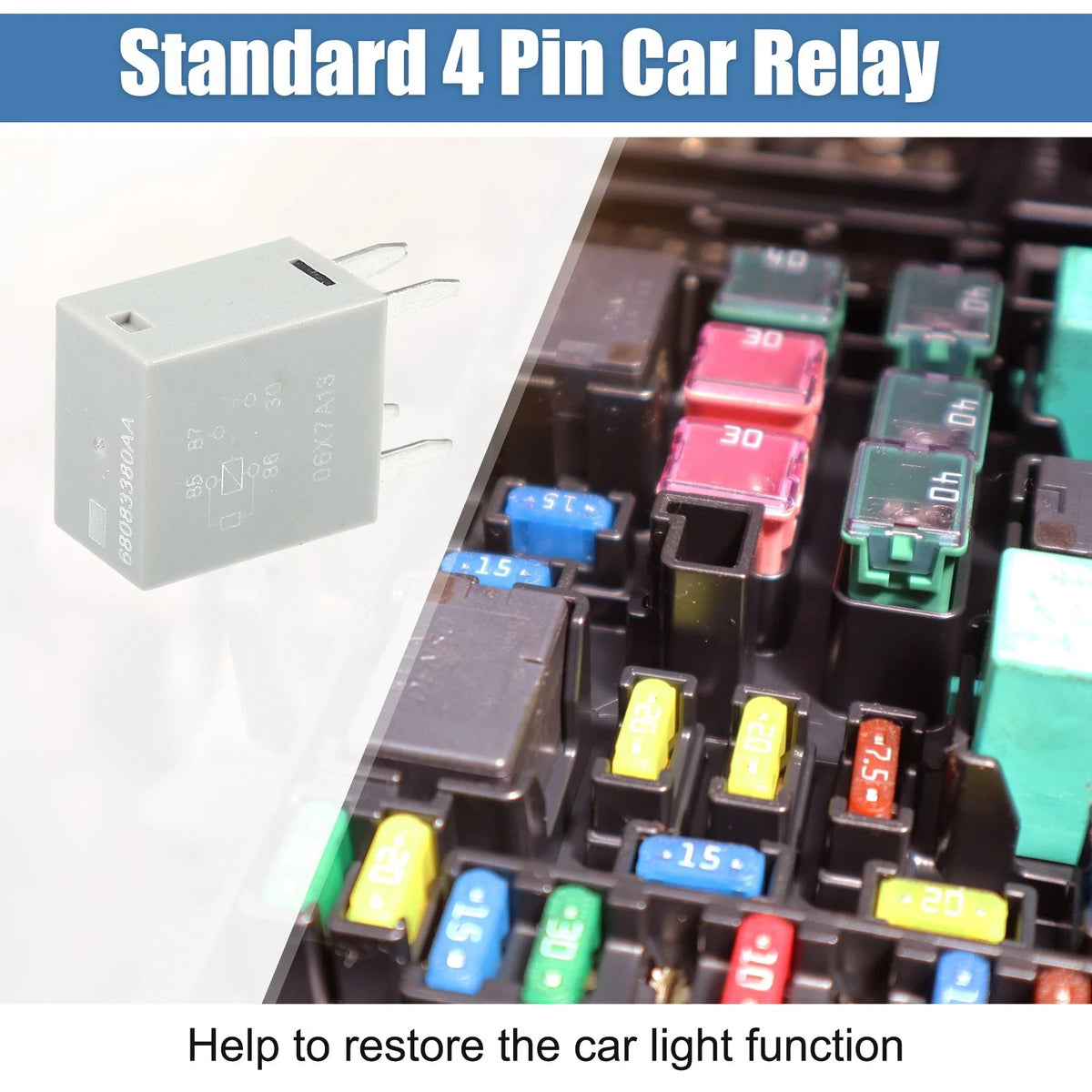 4 Pin Power Relay 68083380AA 12VDC 35A for Dodge Ram Jeep (2010–2023)