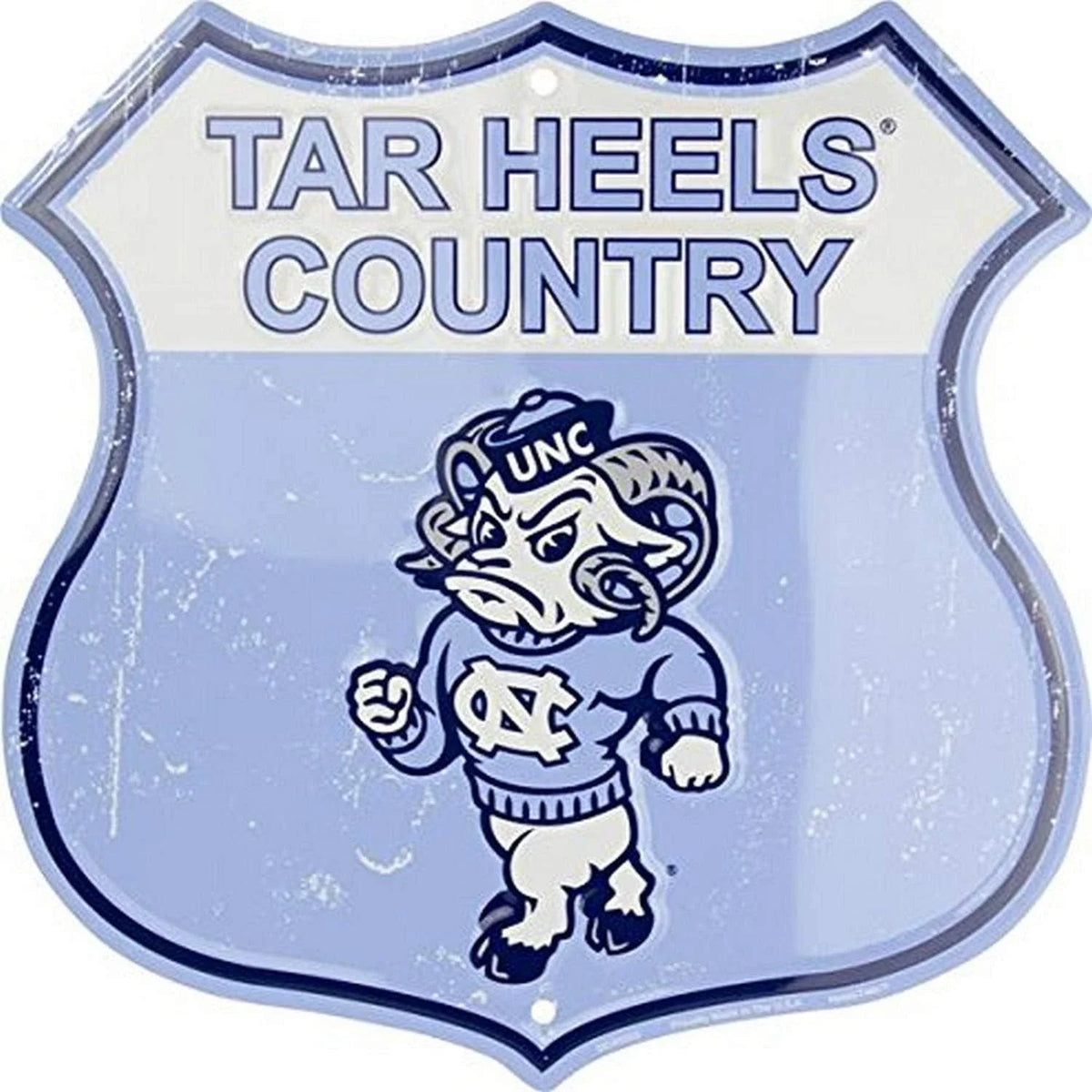 Metal sign for North Carolina Tar Heels (University)