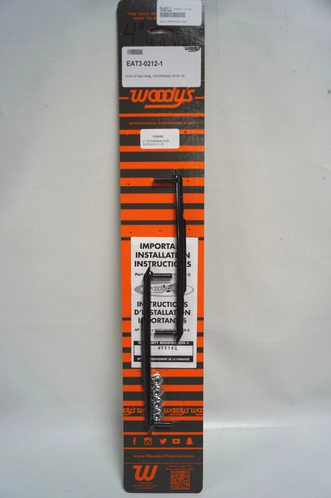 2X 4" Ski Carbide for Arctic Cat ZR120 ZR200 (2018–2022) 7639-889