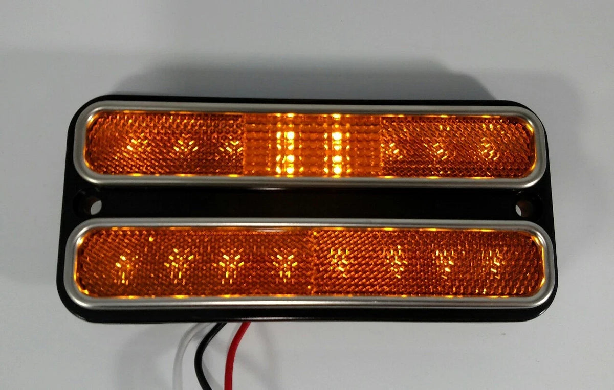 Amber LED Side Marker Lights Pair with Turn Signal for Chevy C10 (1968–1972)