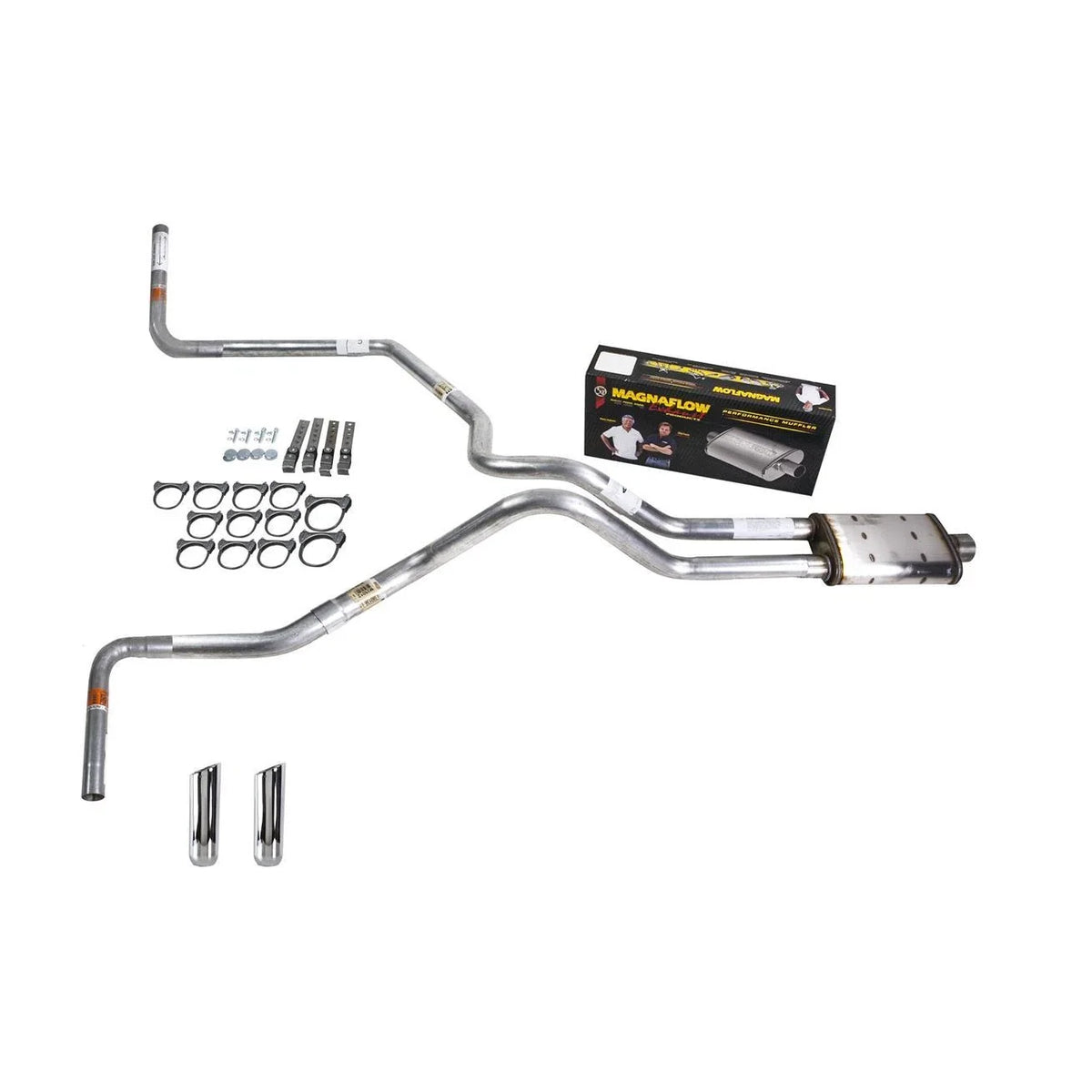 Dual Exhaust Pipe for Ram 94–01 (2.5" MA, Magnaflow, RW Tip, Side Exit)