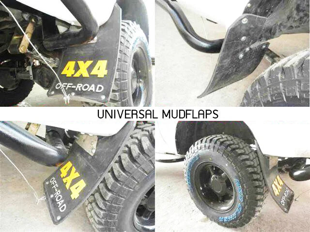 4WD 4X4 Off-Road Mud Flaps Splash Guards for Universal Car Truck Black Rubber