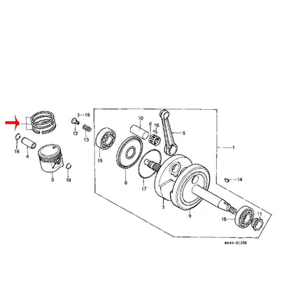 Piston Rings Kit for Honda XR100R (2001–2003) CRF100F (2004–2013)