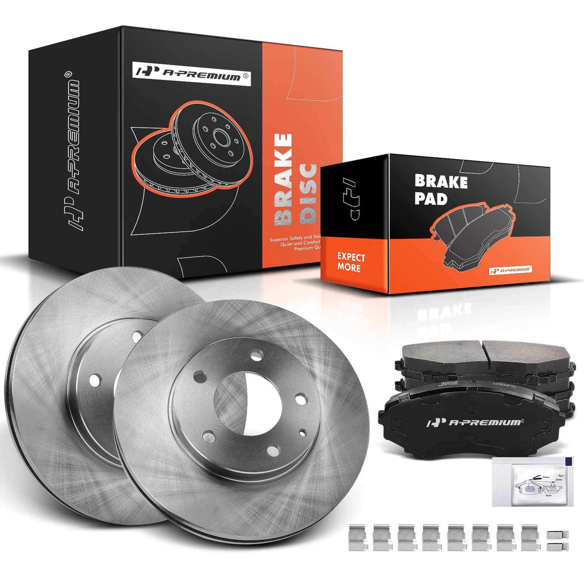 Set of 4 Front Disc Brake Rotors & Ceramic Pads for Mazda MPV (2000–2006) 10305510, BP551C, 30105510, 50005510